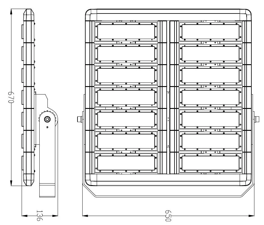 High Power High Efficiency IP66 TUV 500W LED Floodlight Stadium Light